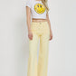 Pale Yellow RISEN WIDE LEG JEANS