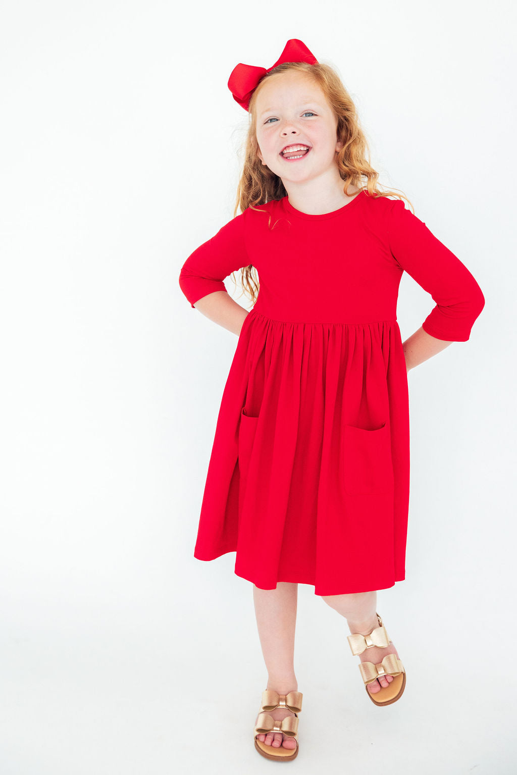MR Red Pocket Twirl Dress