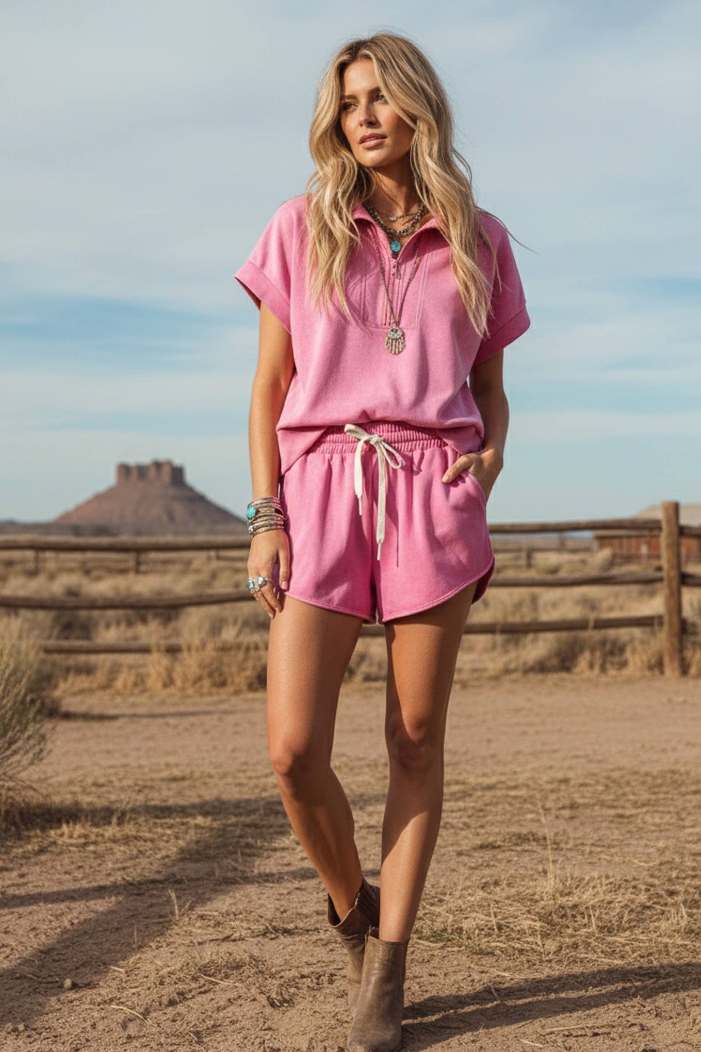 Scuba Half-Zip Top and Shorts Set