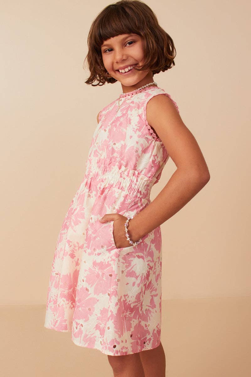 Girls Pink Floral Dress
