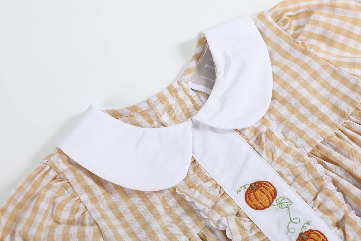Gingham Pumpkin Ruffle Dress