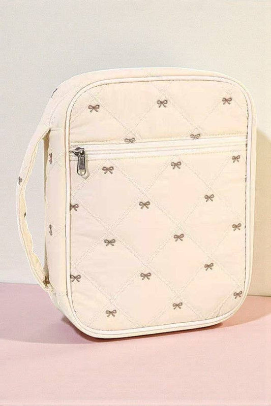 Cream and Brown Bow Bible Cover