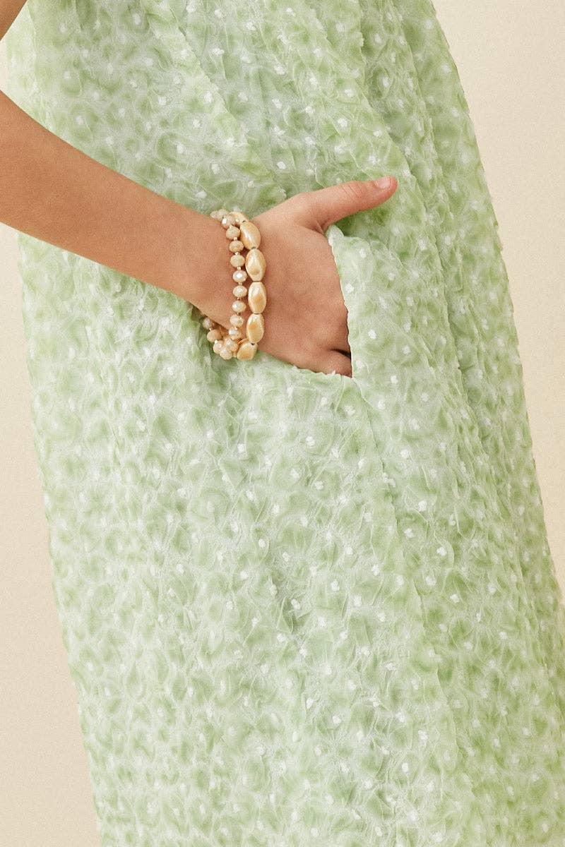 Girls Green Flutter Dress