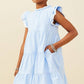 Girls Piped Ruffle Detail Dress