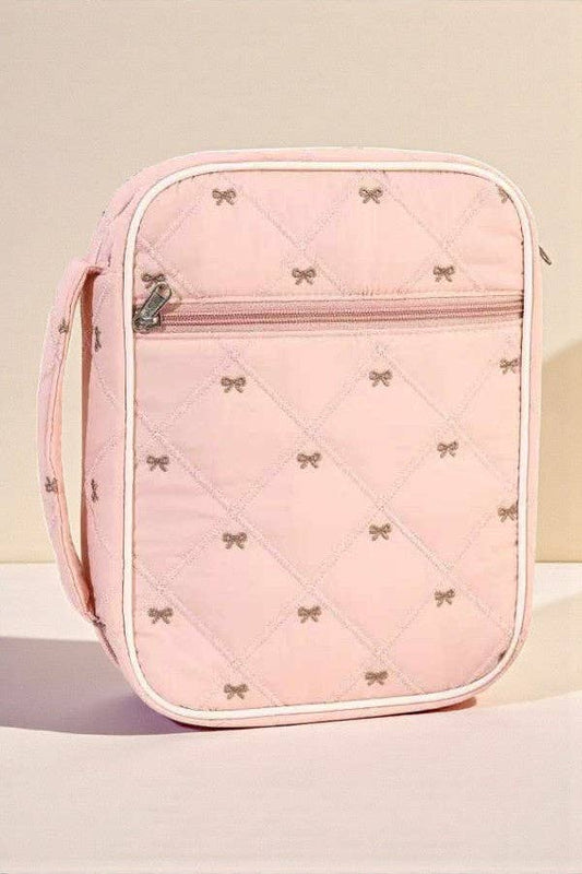 Pink and Brown Bow Bible Cover