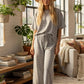 Striped Knit Top and Pants Set