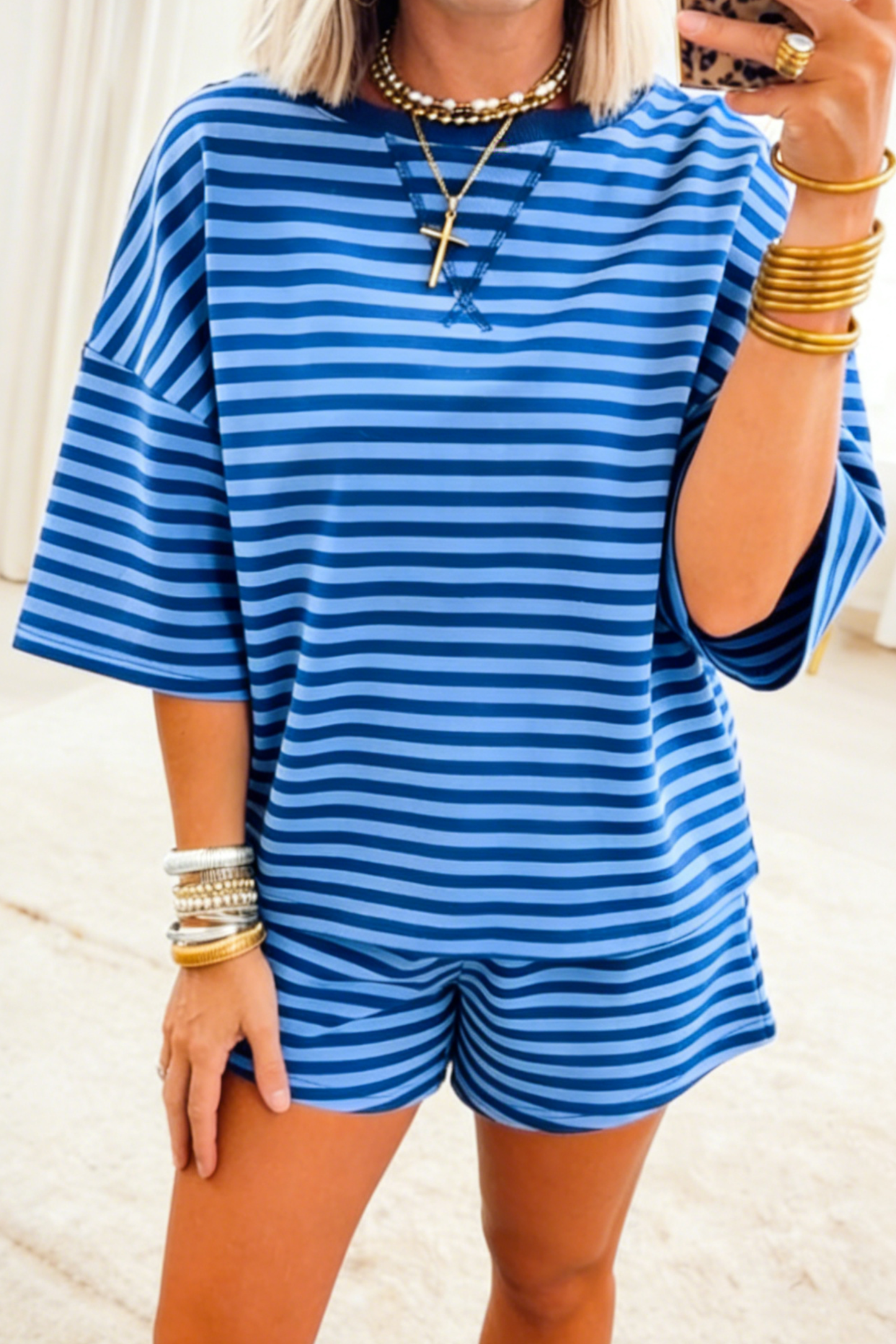 LDC Stripe Matching Shorts Set