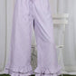 Gingham Ruffled  Cropped Pants