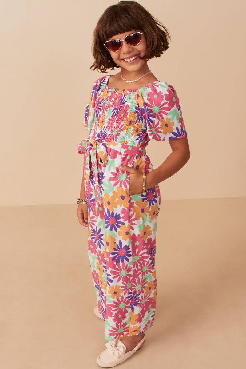 Girls Vivid Floral Jumpsuit