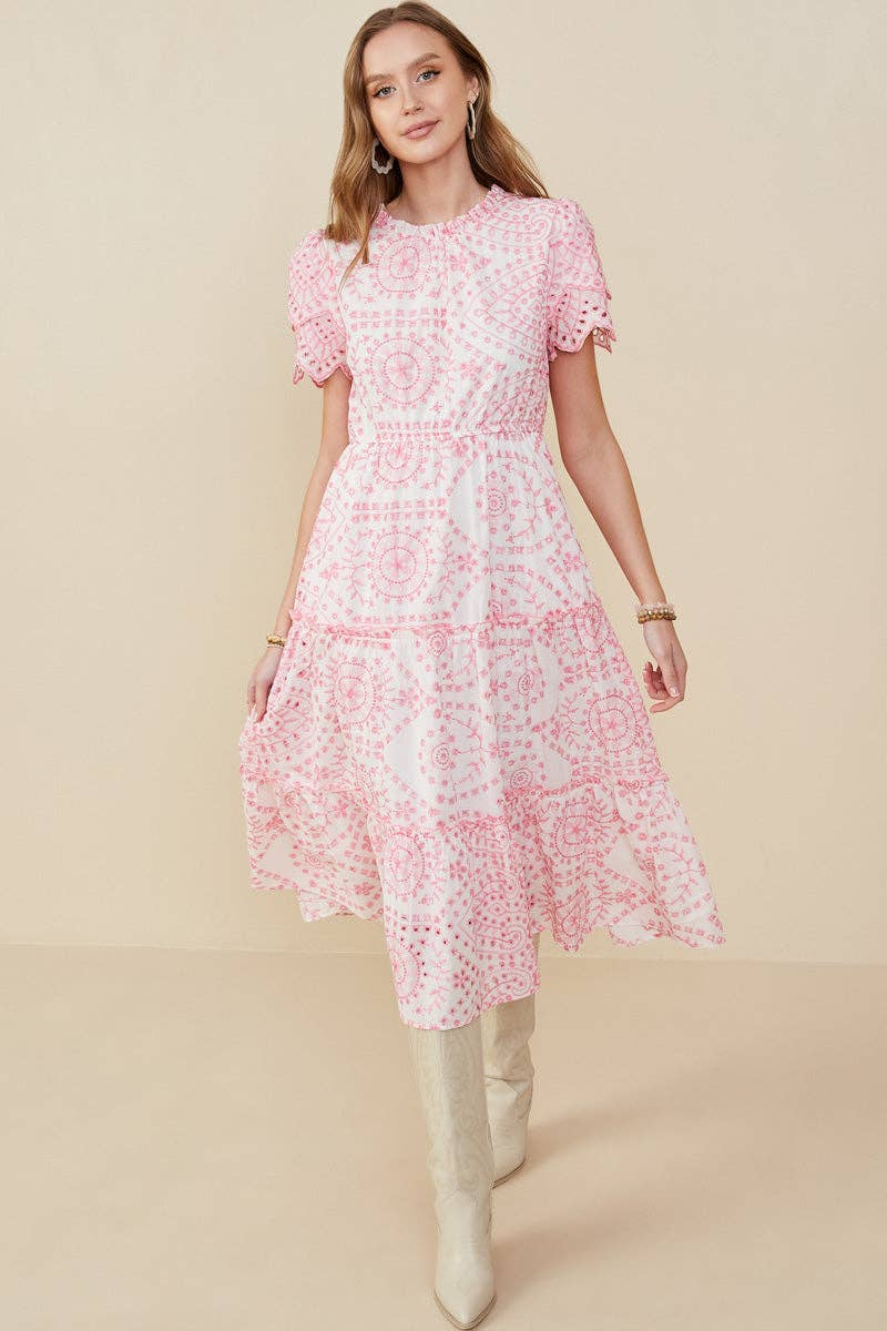 Girls Blue Floral Midi Dress