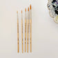 Watercolor paintbrush set of five wood brushes