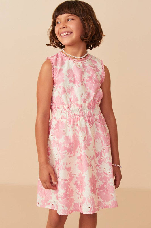 Girls Pink Floral Dress