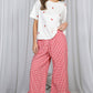 Gingham Ruffled  Cropped Pants