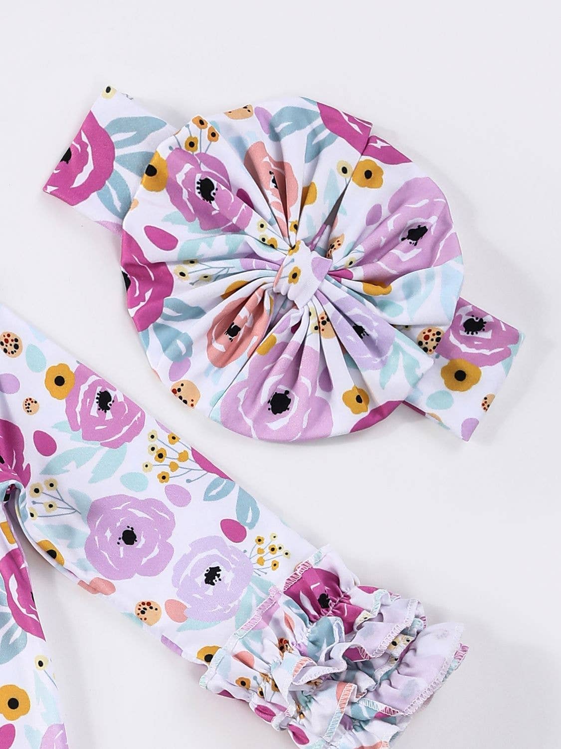 Plum Rosette Baby Gown
