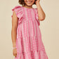 Girls Blue Embroidered Lace Dress