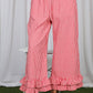 Gingham Ruffled  Cropped Pants
