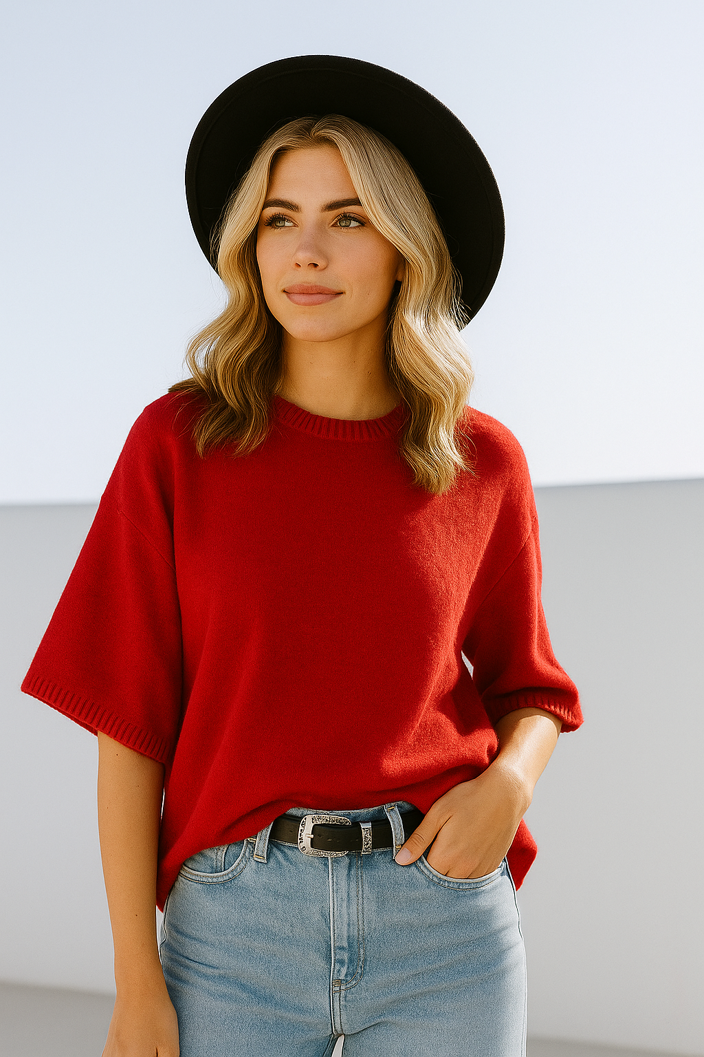 Short Sleeve Relaxed Sweater Top