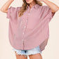 Oversized Short Sleeve Button Down Shirt