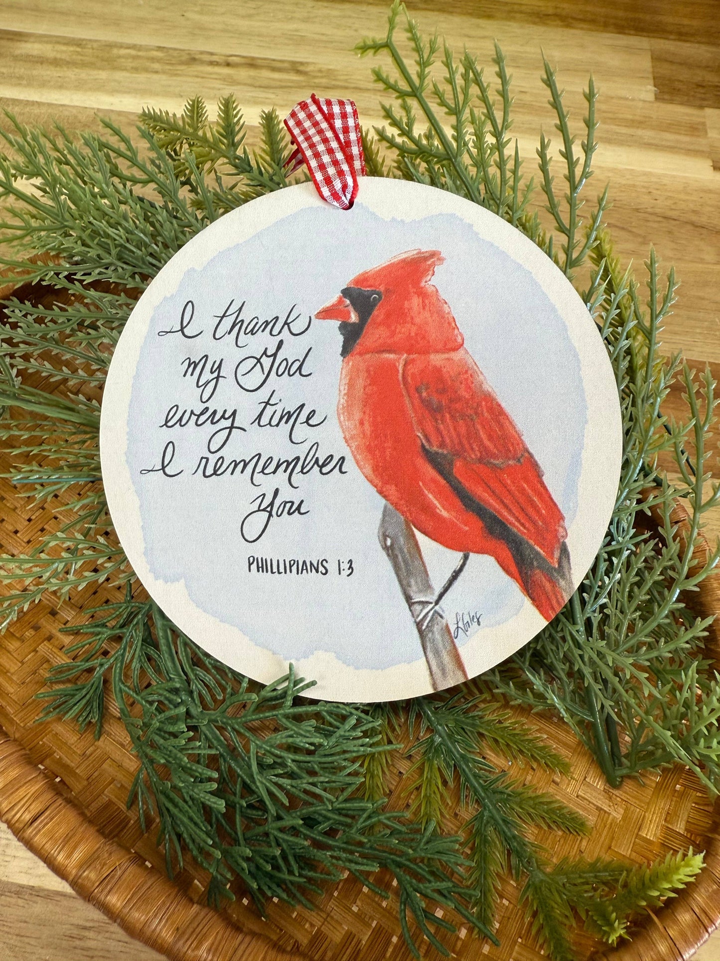 Red Bird Wood Ornament