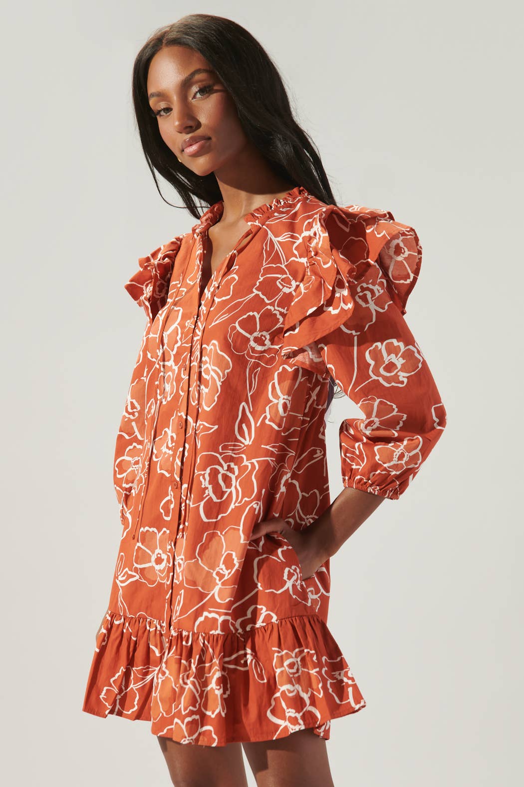 Sammy Marmalade Ruffle Drop Waist Dress