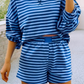 Blue/NavyStriped Short Set