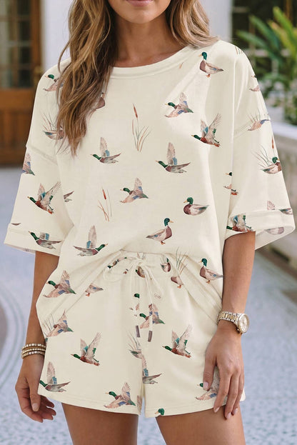 Mallard Duck Print Short Sleeve Set