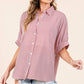 Oversized Short Sleeve Button Down Shirt