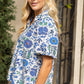 Blue Floral Print Top