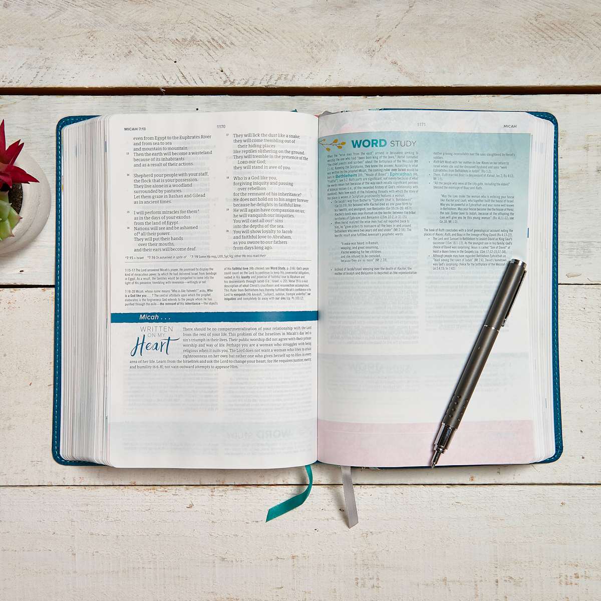 CSB Teal Floral Bible