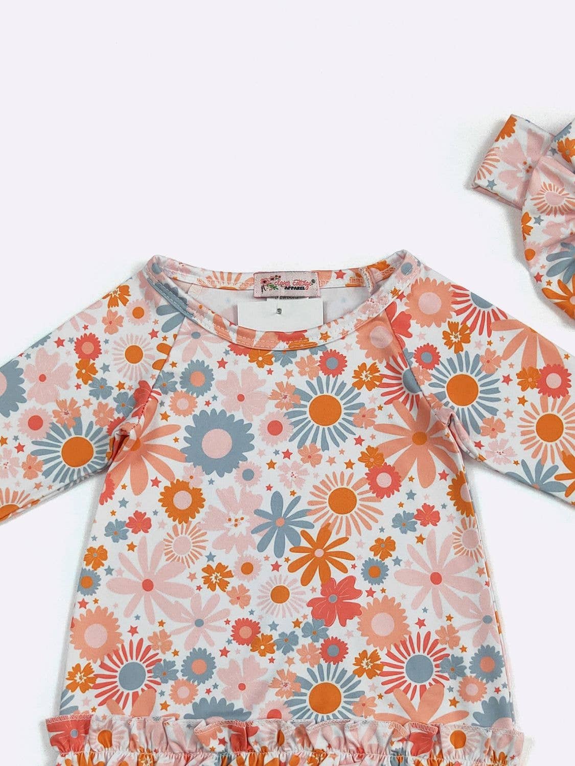Peach Dreamscape Baby Gown