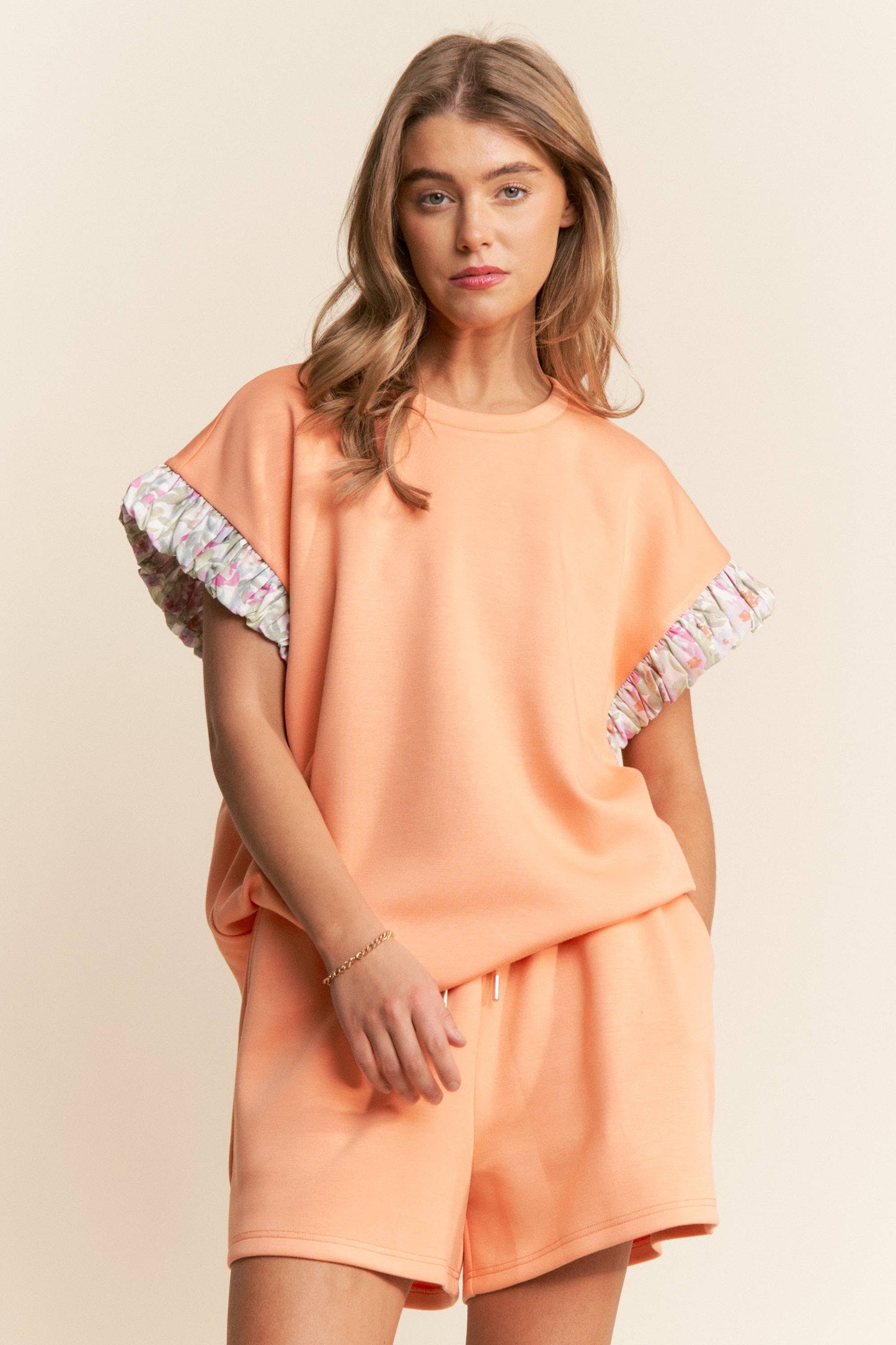 Floral Detail Shorts Set