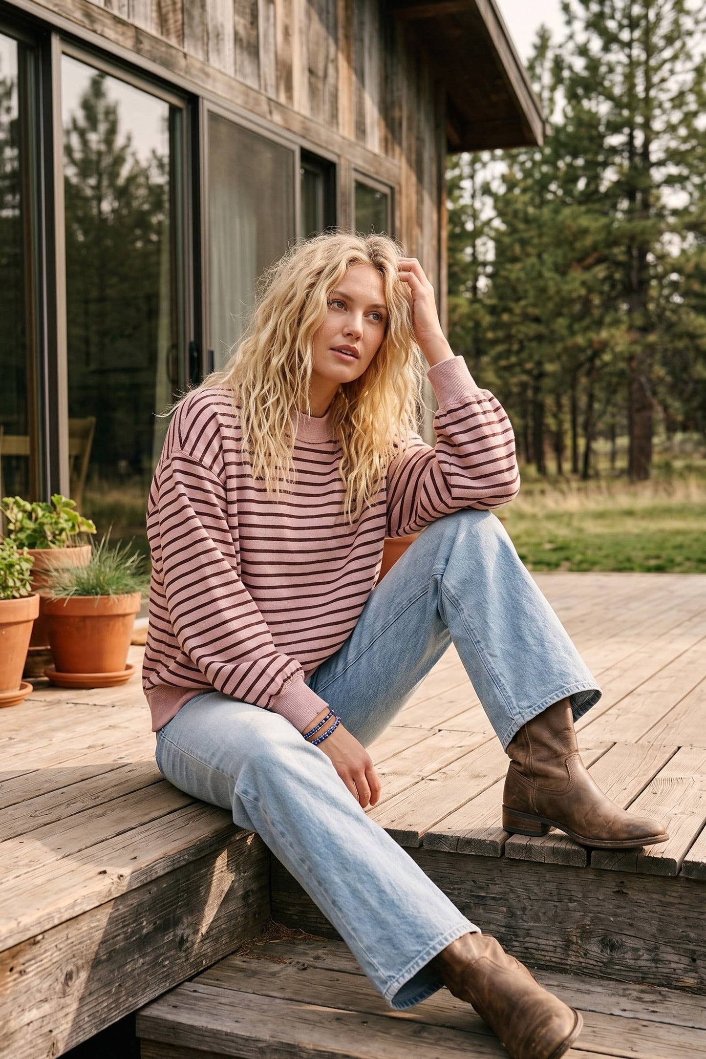 Oversized Striped Pullover
