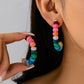Rainbow Beaded Hoop Earrings