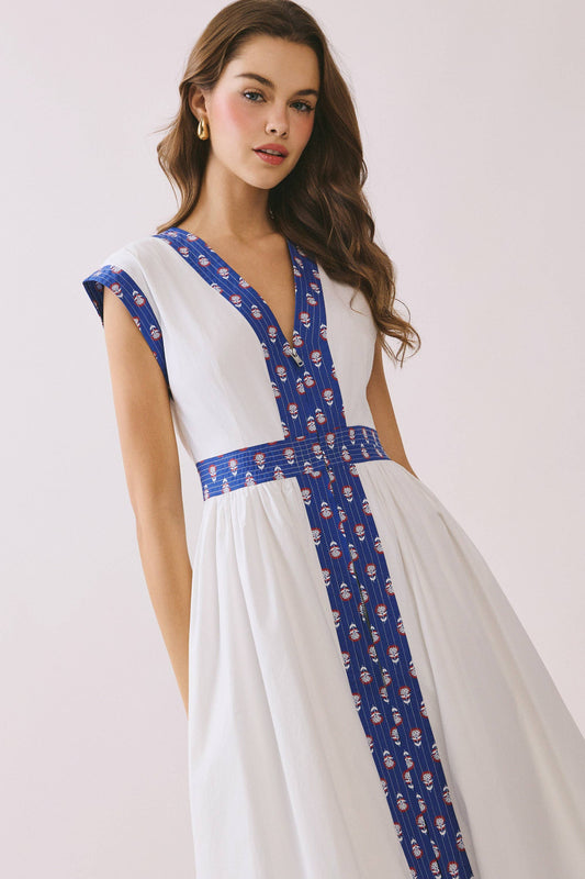 Contrast Trim Detail Dress