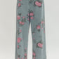 Lt Denim Floral Jeans
