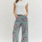 Lt Denim Floral Jeans