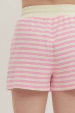 Striped Pink Collared Short Set