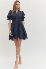 Navy Zip Dress