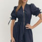 Navy Zip Dress
