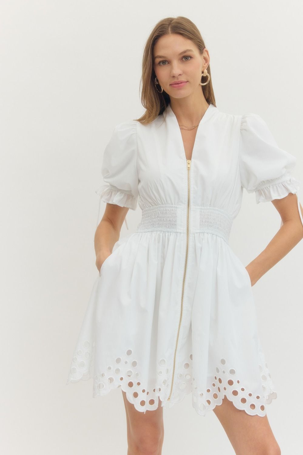 Front Zip Mini Dress