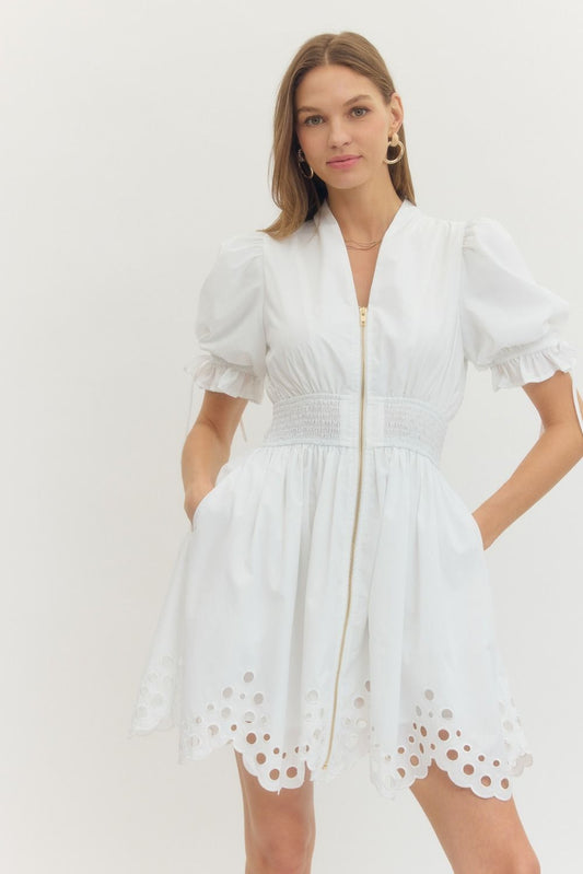 Front Zip Mini Dress