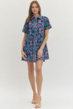 Navy Floral Mini Dress