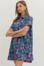 Navy Floral Mini Dress