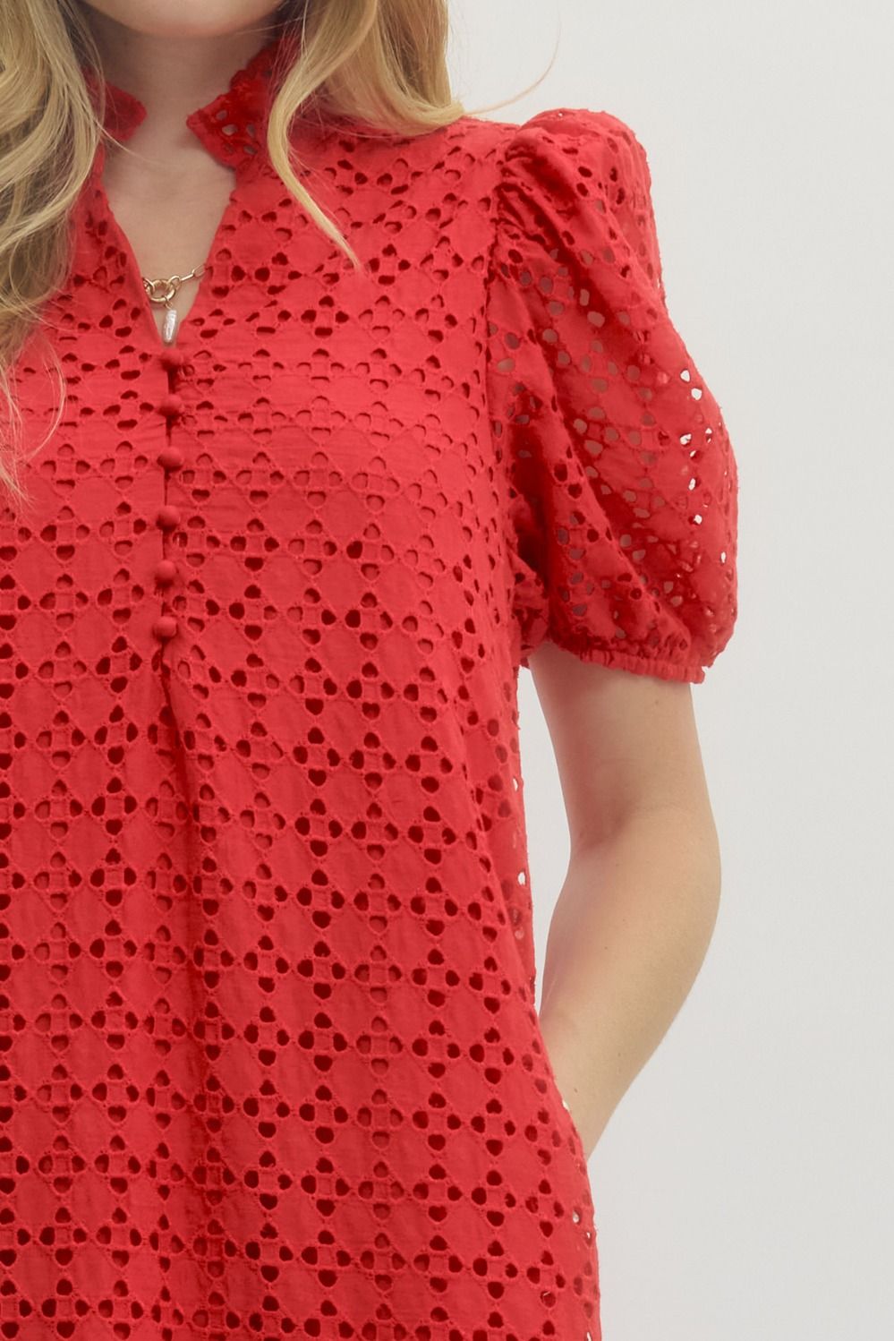 Red Eyelet Dress