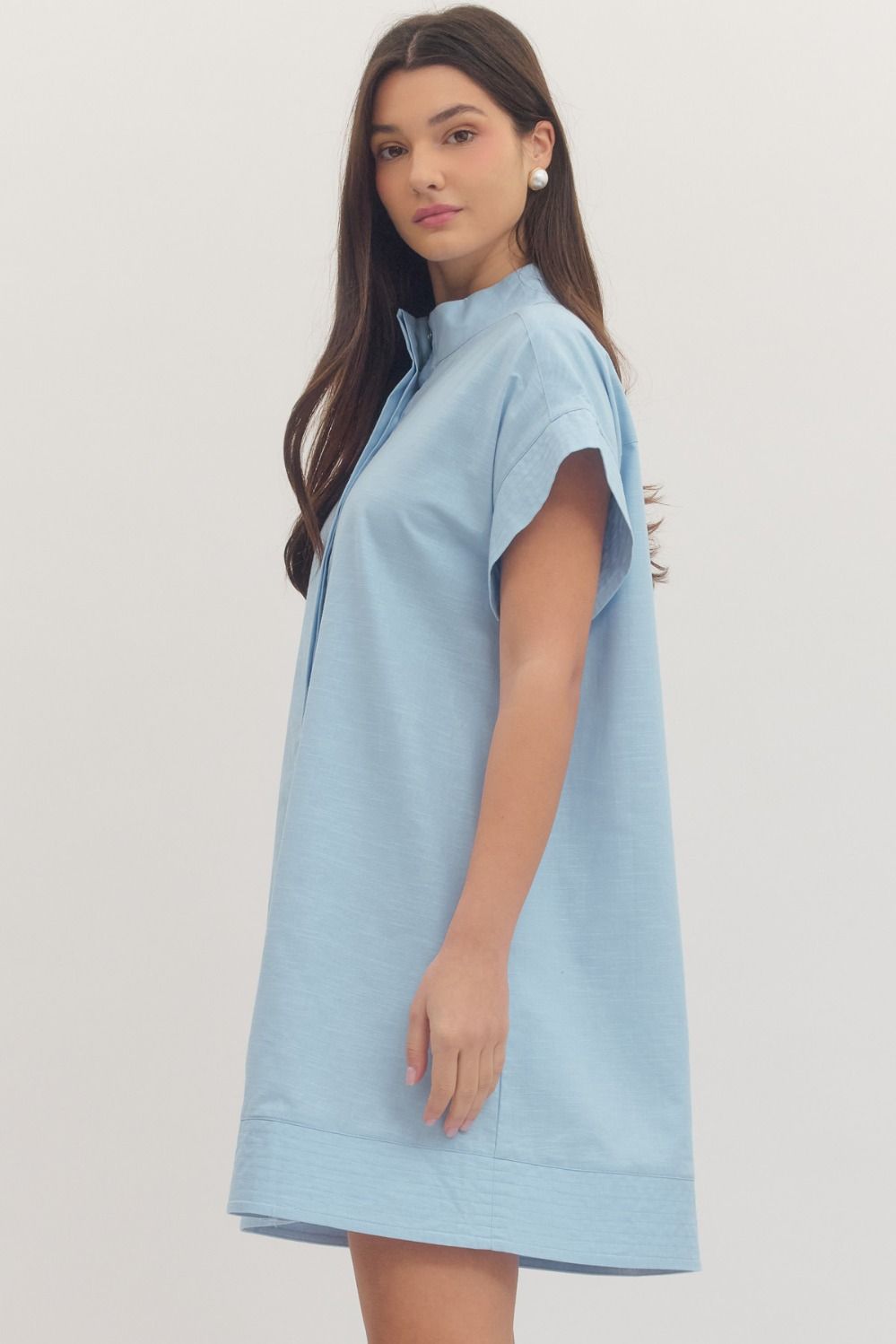 Hidden Button Placket Dress