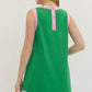 Green with Pink Trim Mini Dress