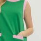 Green with Pink Trim Mini Dress
