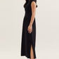 Classic Black Pleated Waist Dress
