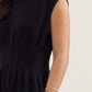 Classic Black Pleated Waist Dress