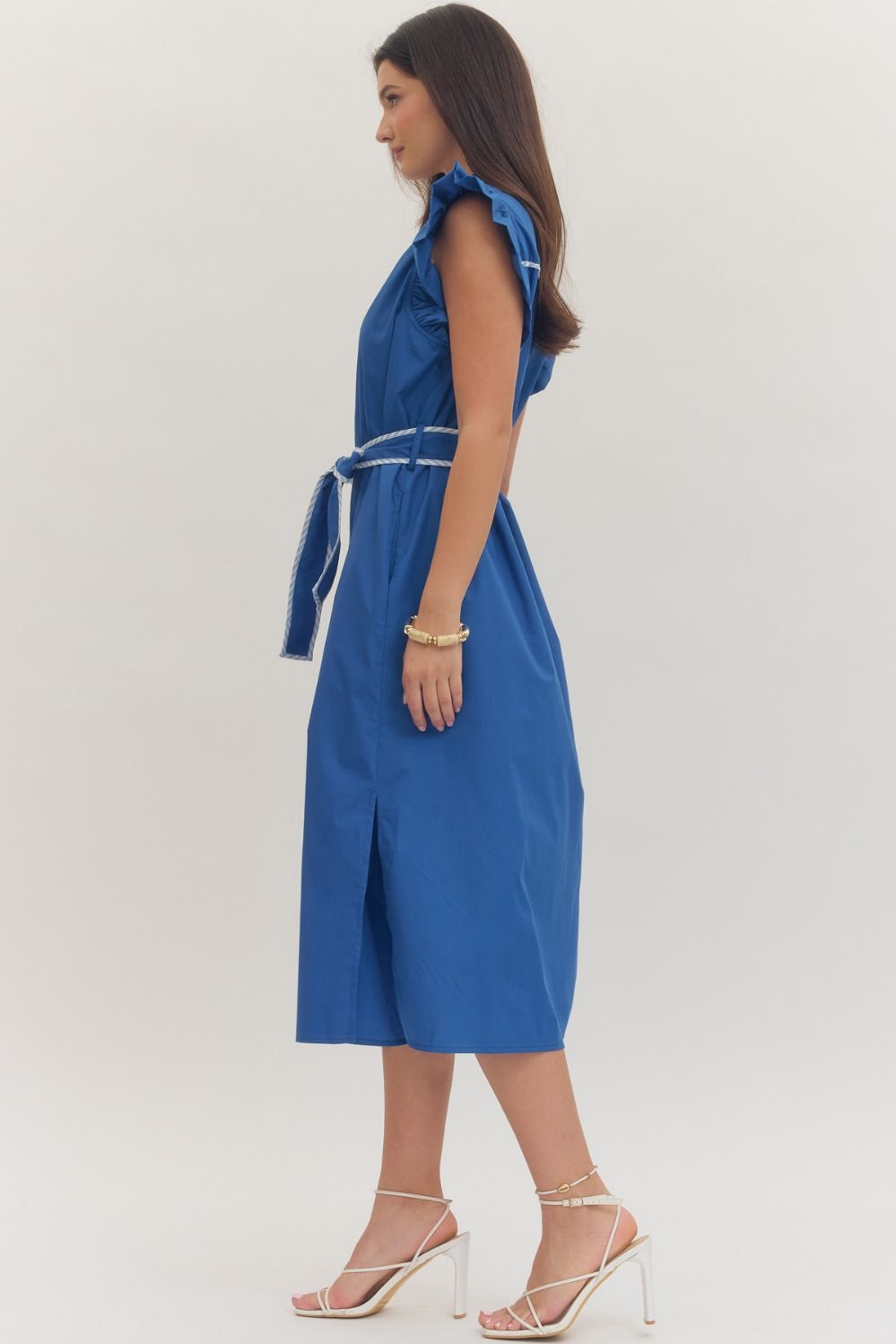 Contrast Trim Royal Dress